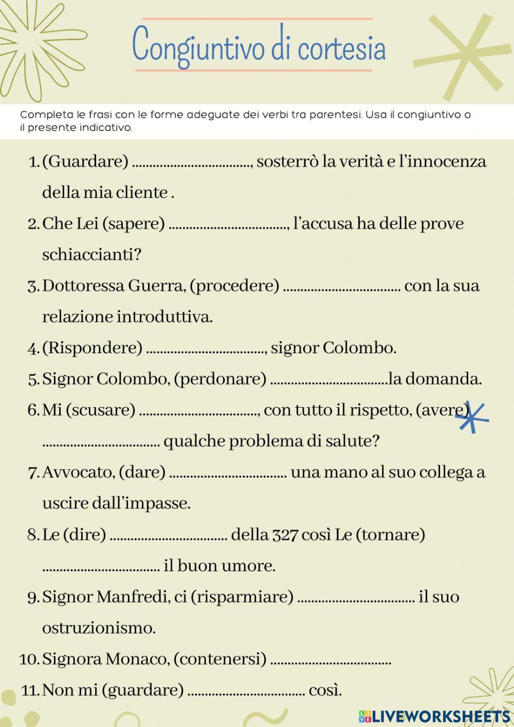 Congiuntivo di cortesia