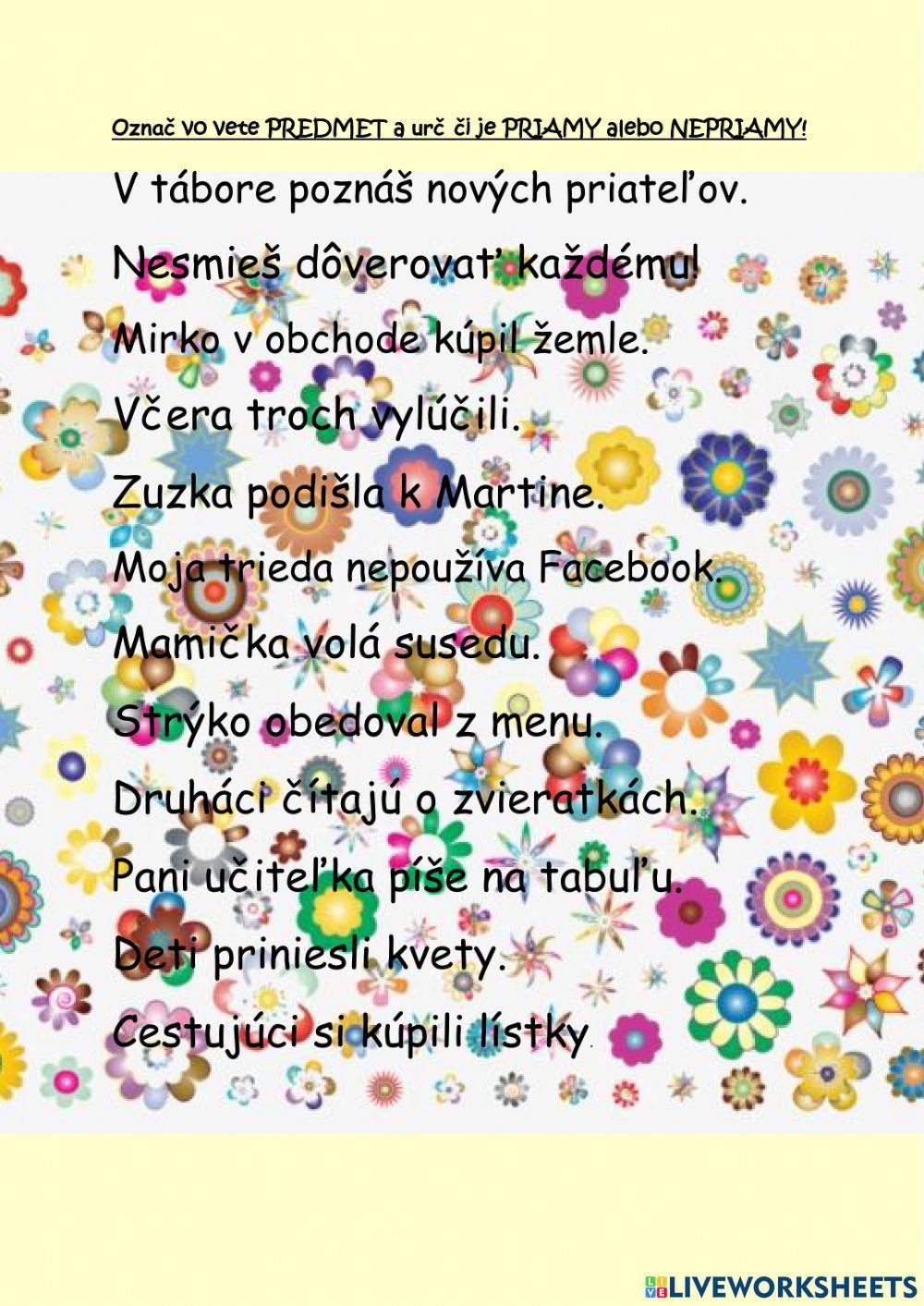 Priamy a nepriamy predmet