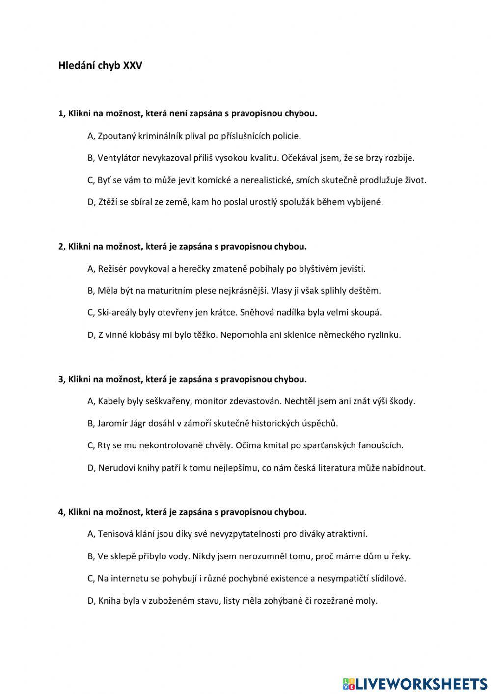 Hledání chyb XXV