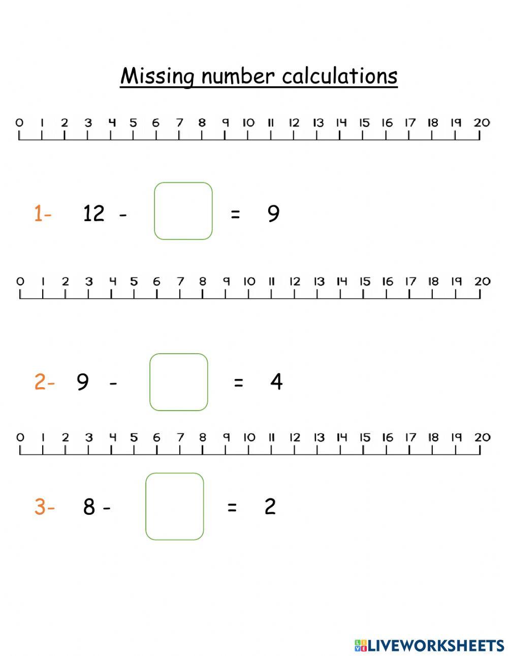 Missing Subtraction numbers