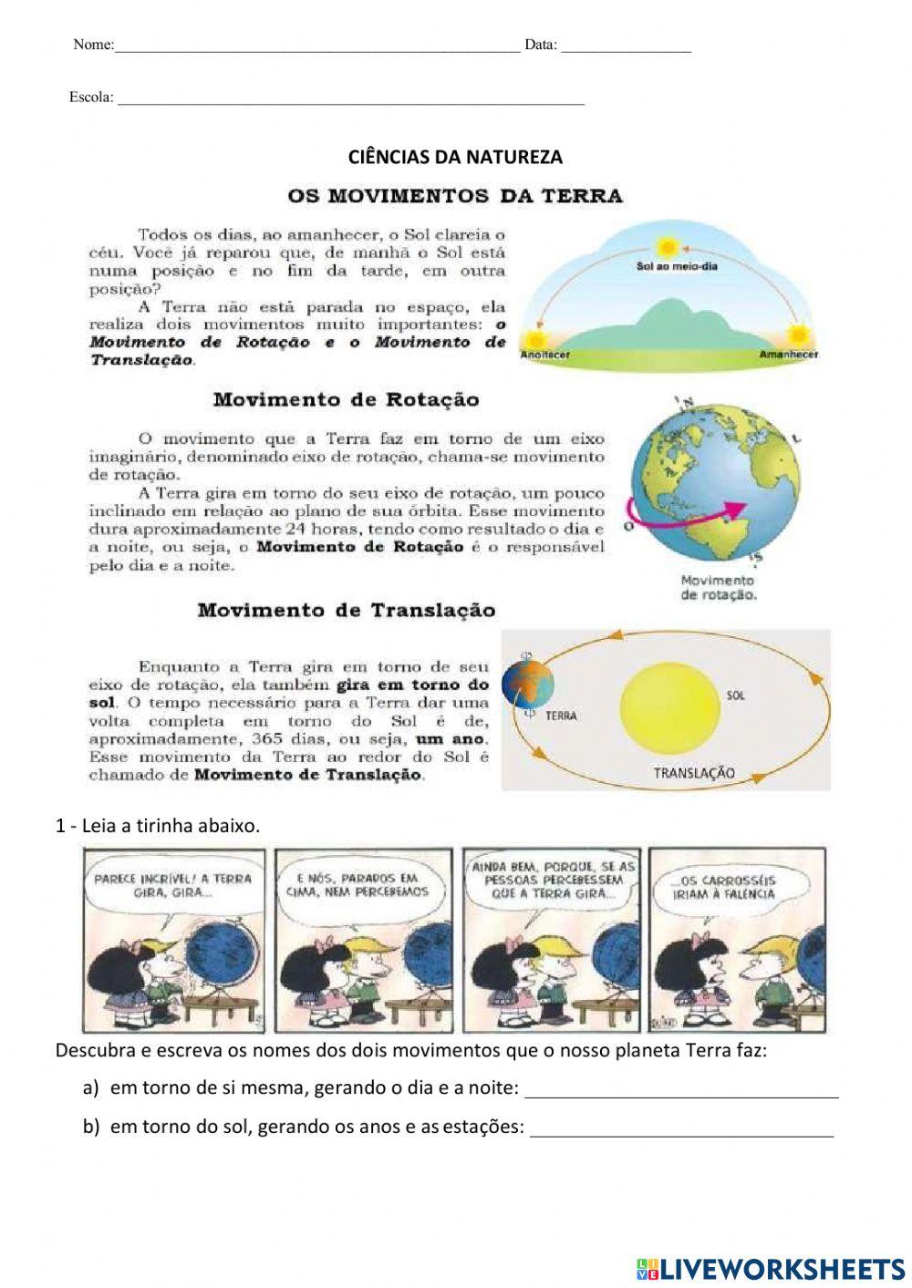 Movimentos da Terra Movimentos da Terra
