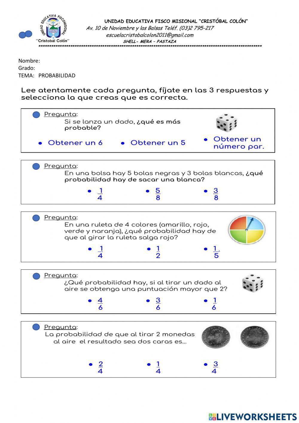 Ejercicio de Probabilidad