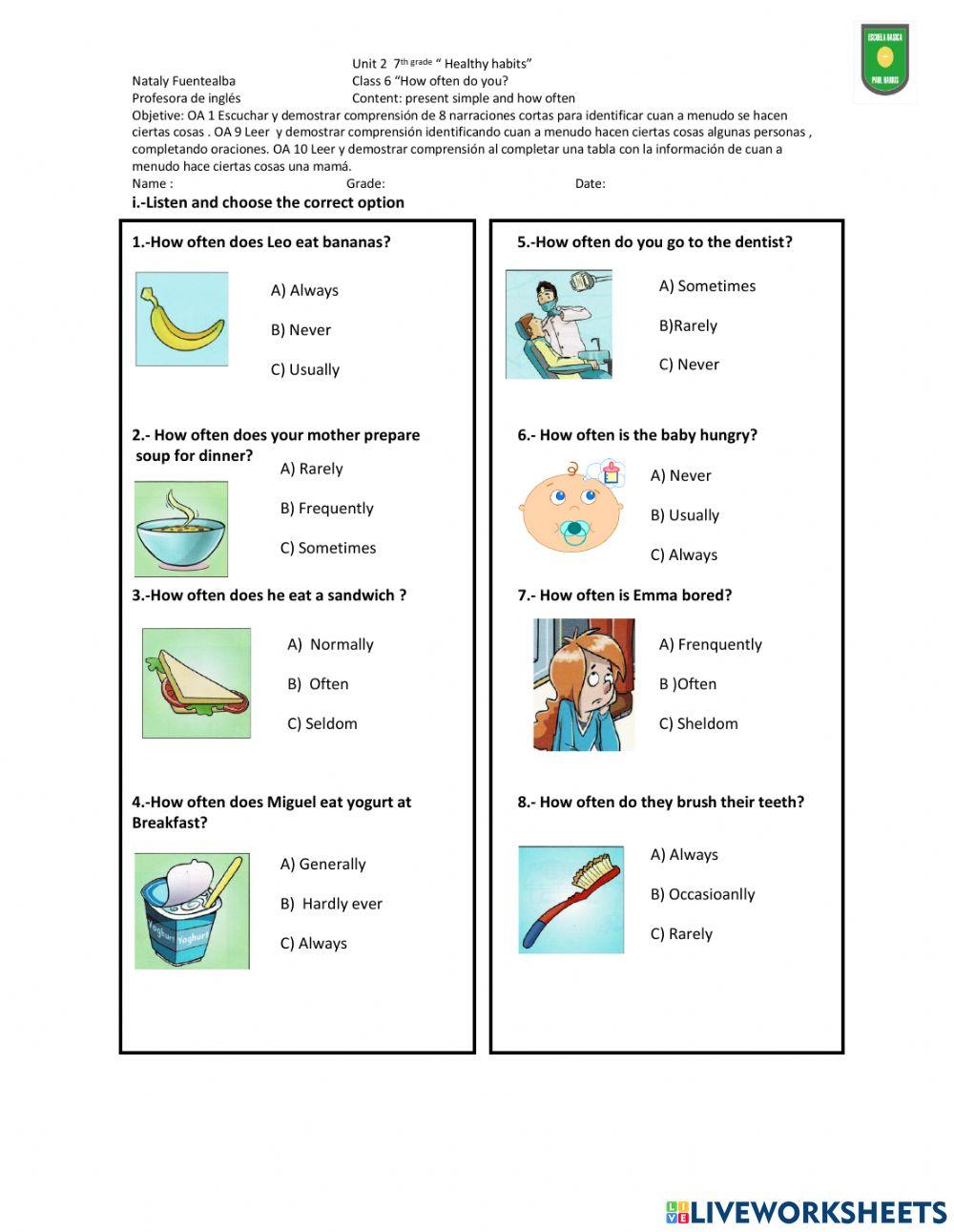 Class 6 unit 2 7th grade