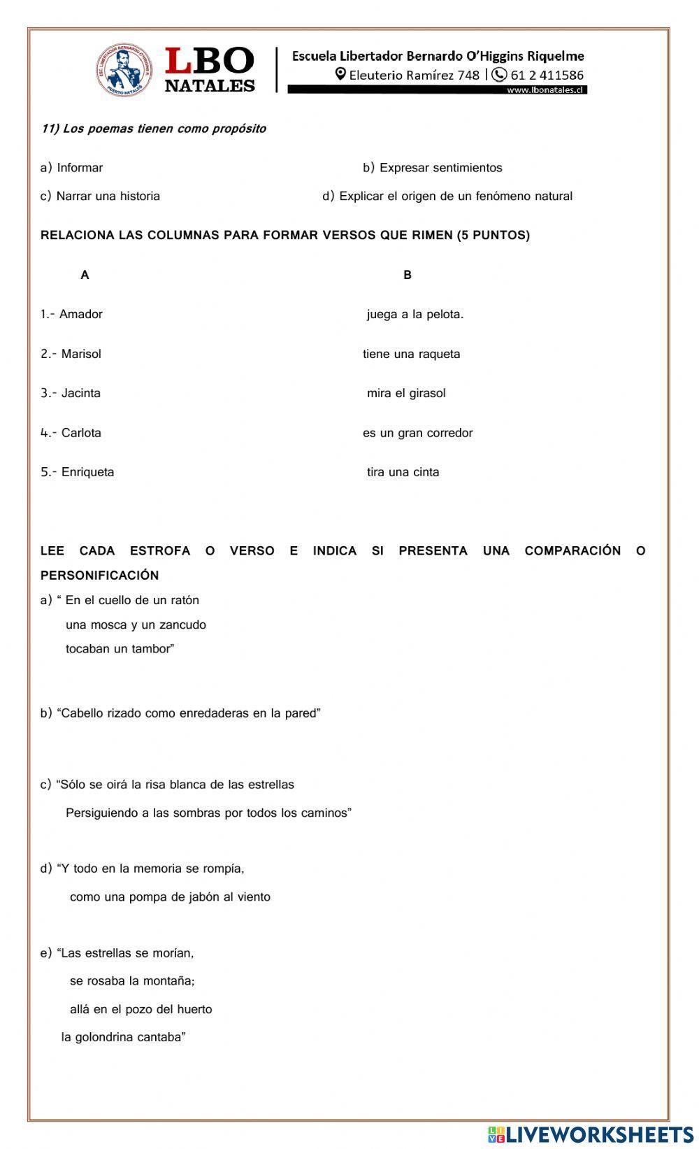 Comprensión de un poema