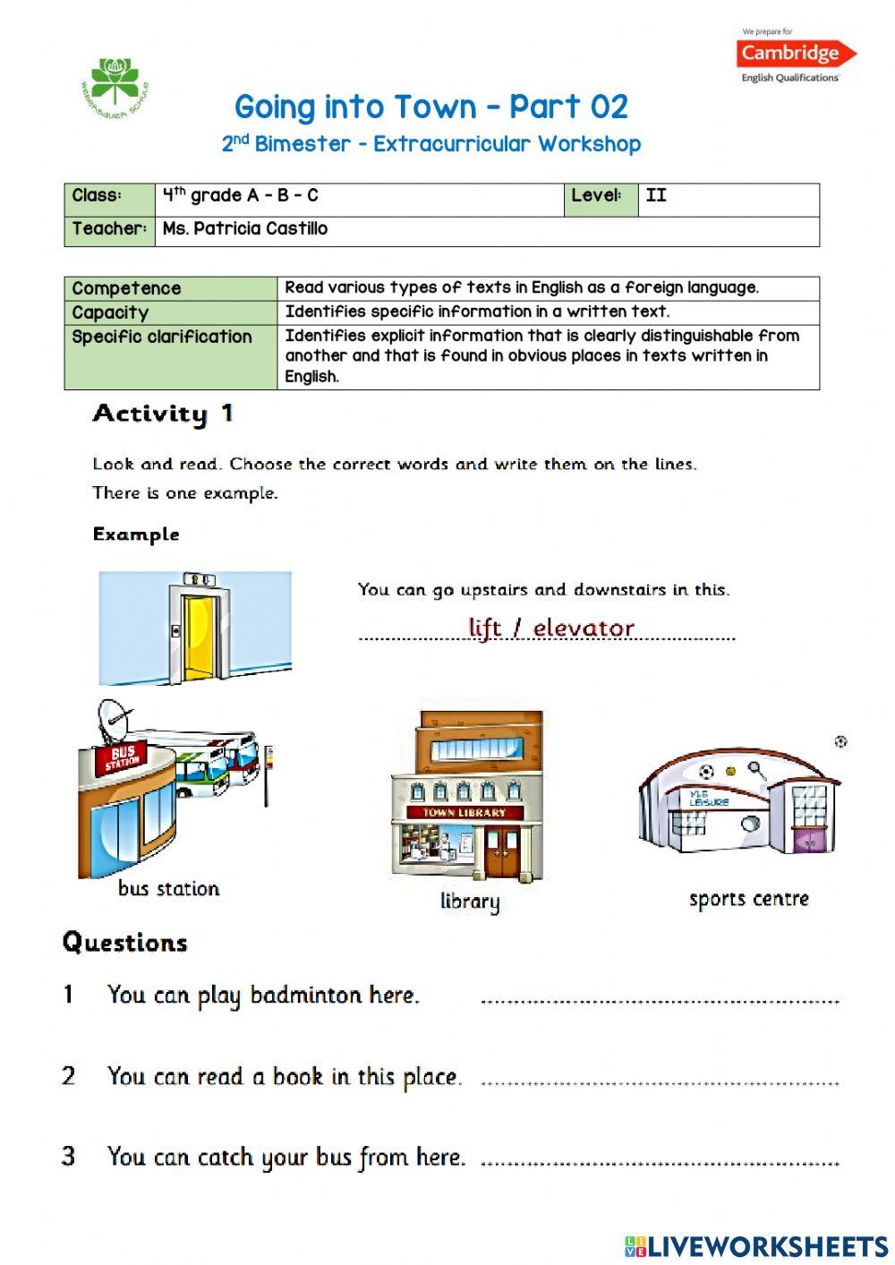 4th Grade Extracurricular Activity Activity Live Worksheets 4th Grade Extracurricular Activity Activity Live Worksheets