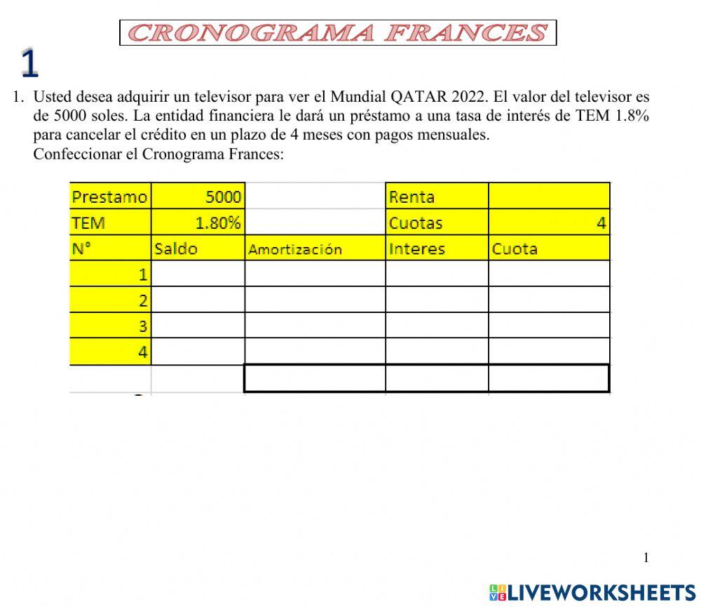 Cronograma Frances 1