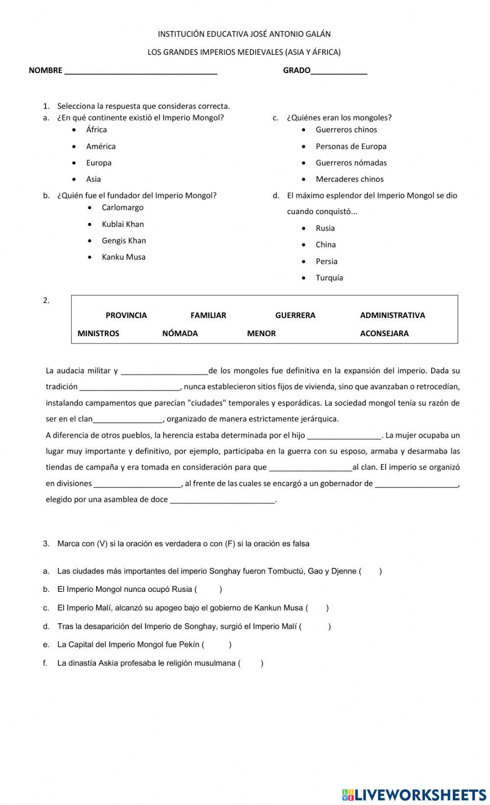 Los mongoles y otros imperios