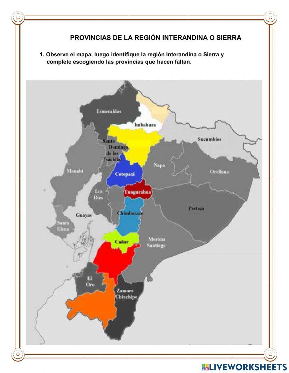 Provincias de la región Sierra