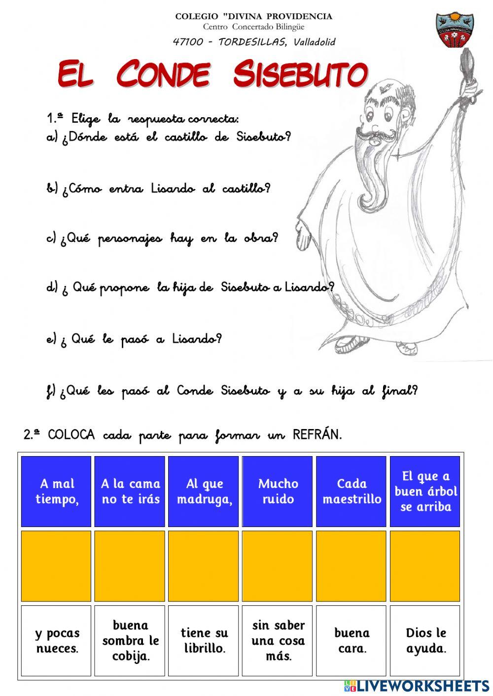 015 EL CONDE SISEBUTO comprensión lectora 2º E.P.