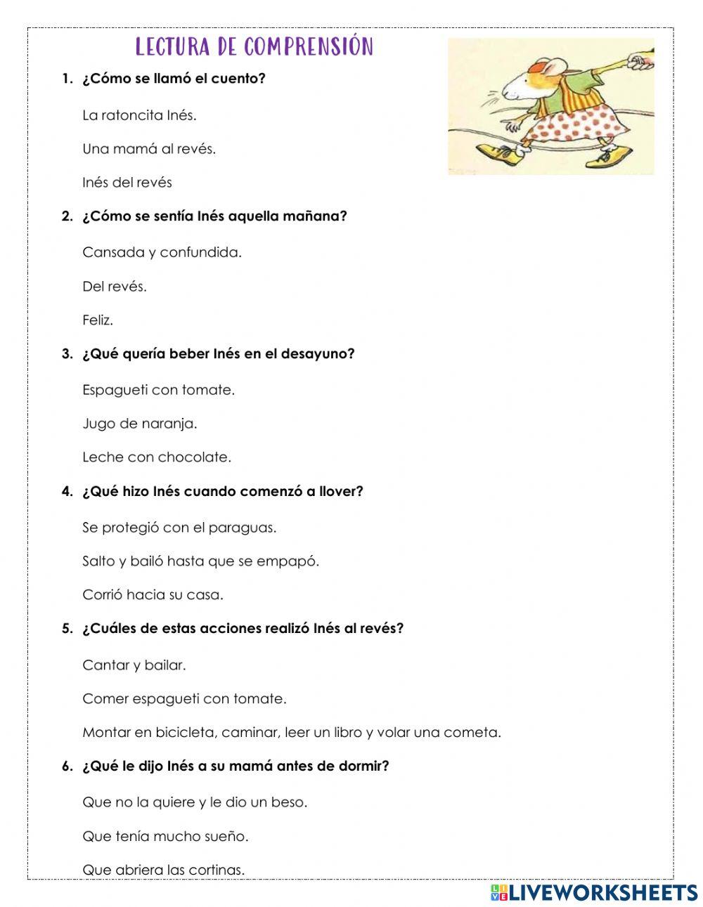 Lectura de comprensión