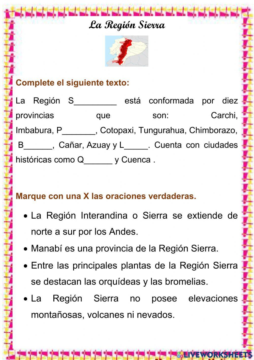 La región Sierra