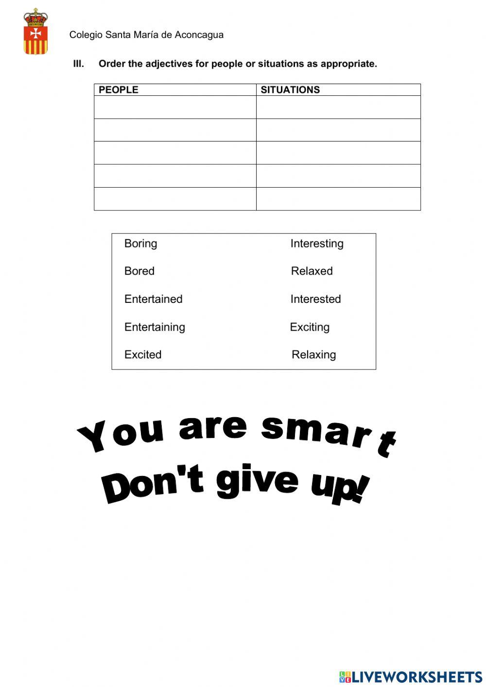 Adjectives (10th grade)