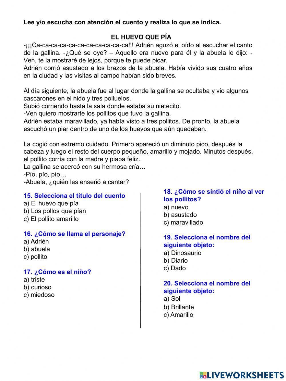 Examen LENGUA MATERNA