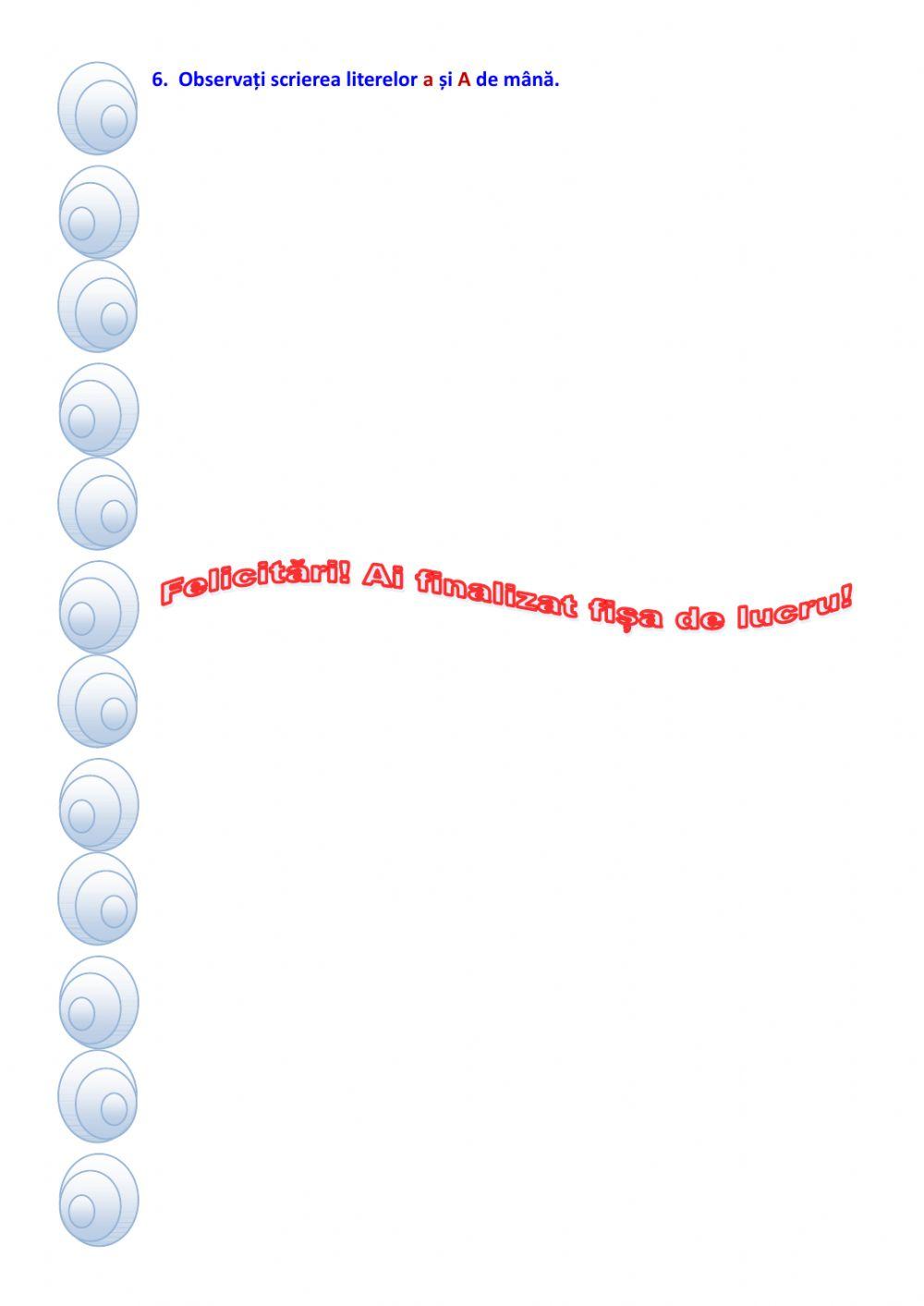 Sunetul și literele a, A