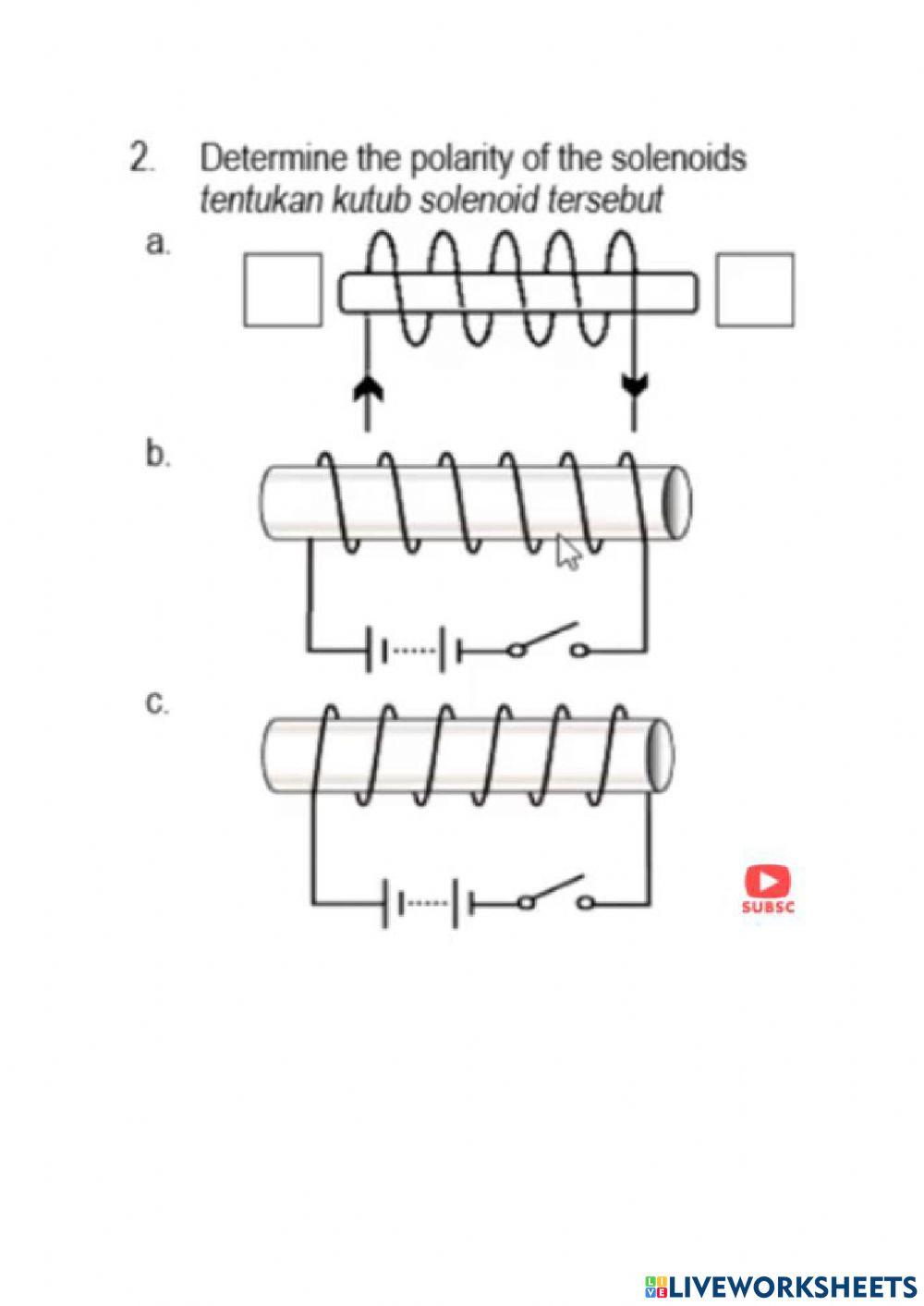 Solenoid worksheet Live Worksheets