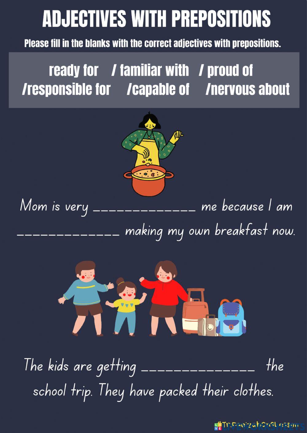 Adjectives with prepoitions