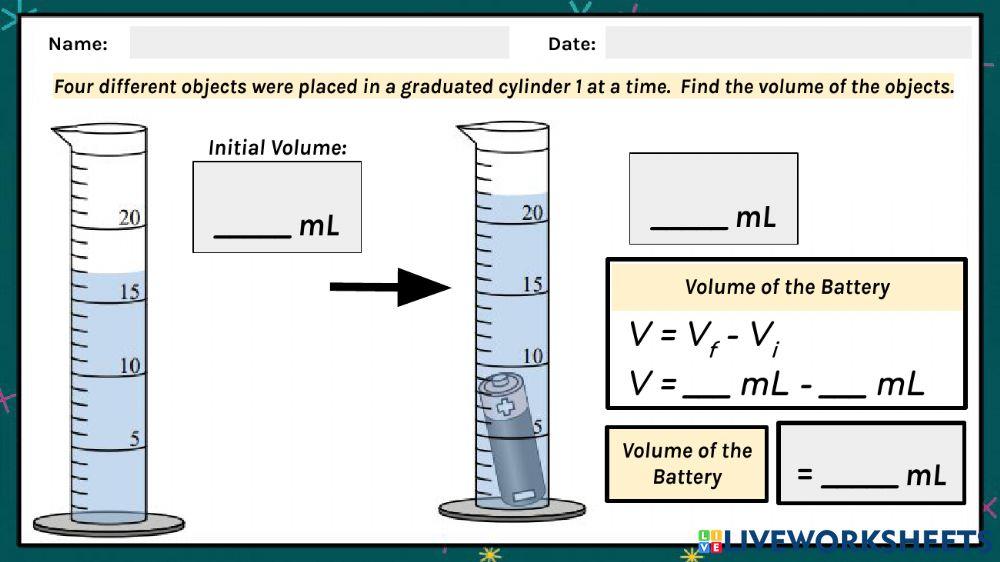 Volume of Irregular Solids Worksheet