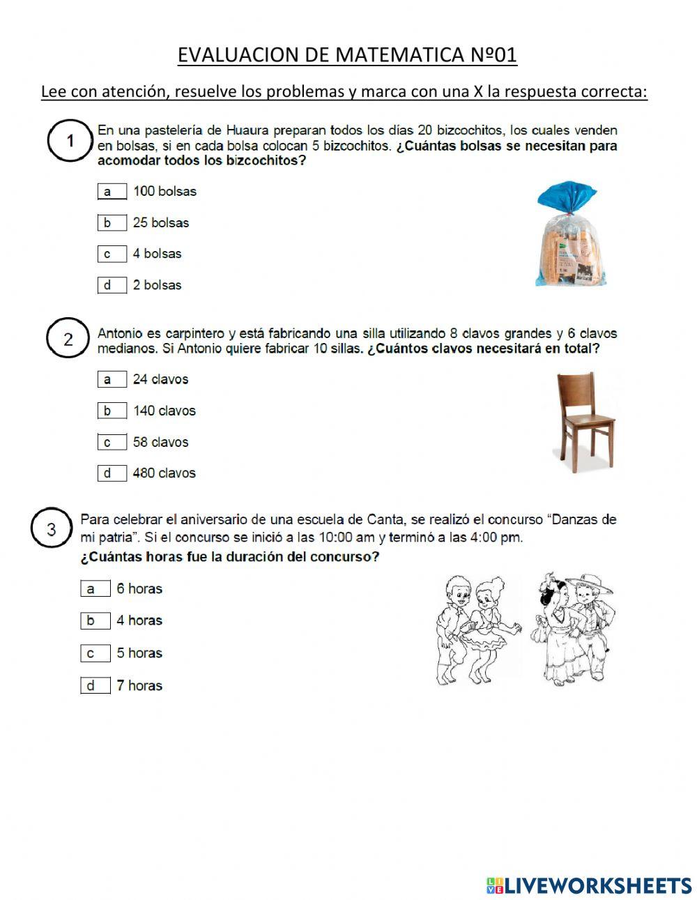 Evaluacion matematica 01