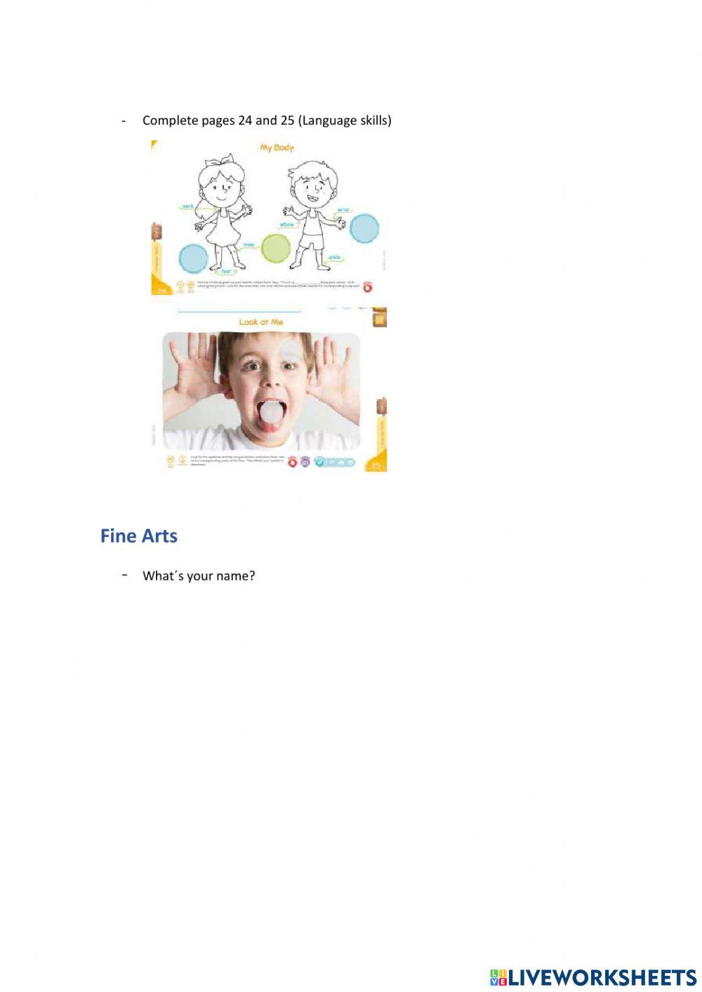 Weekly activities - Preparatory - WEEK 8