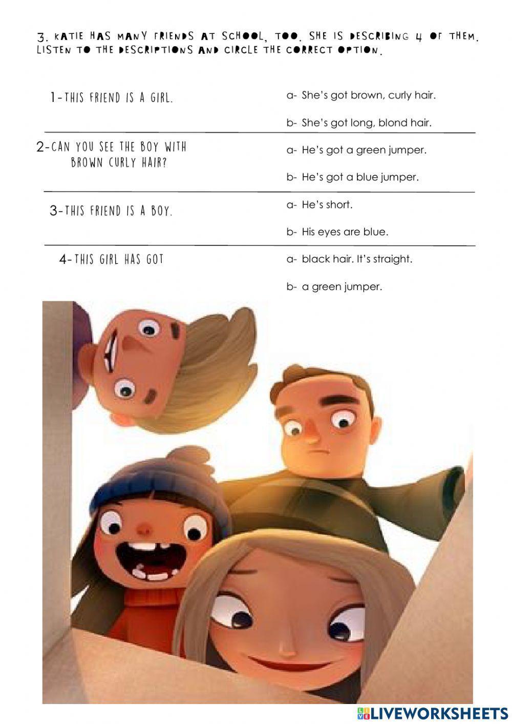 Listening comprehension: My friends