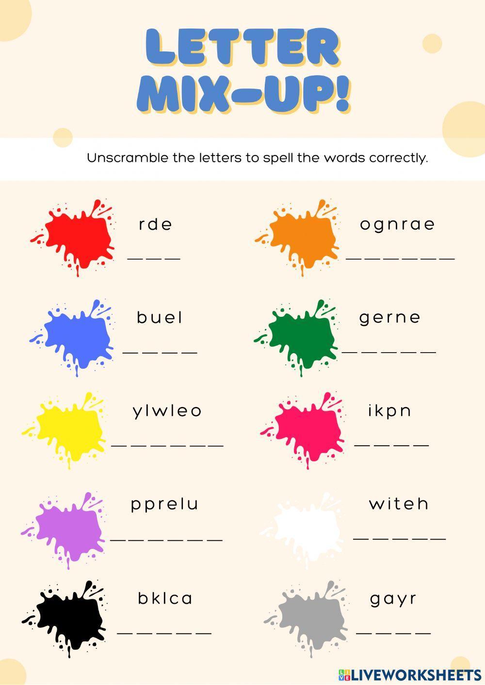 Spelling:Colour Spelling:Colour