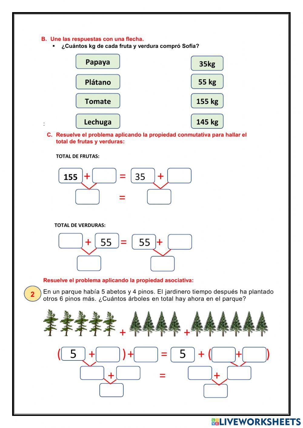 Propiedad conmutativa y asociativa