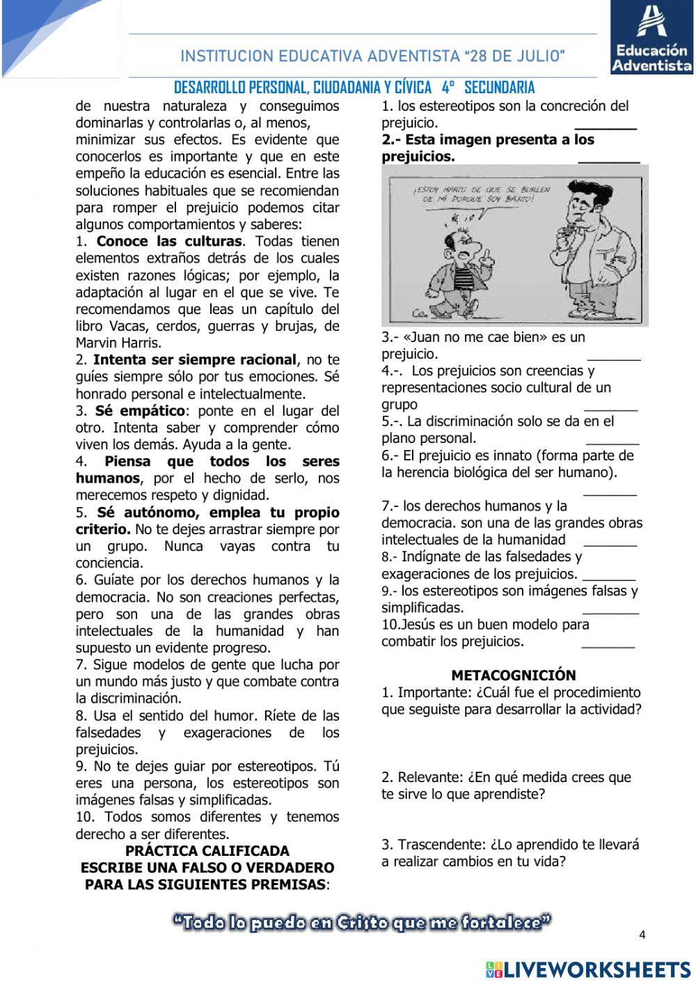 Los prejuicios y los estereotipos