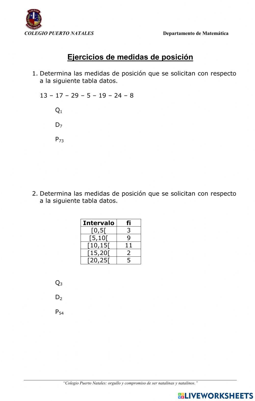 Medidas de posición