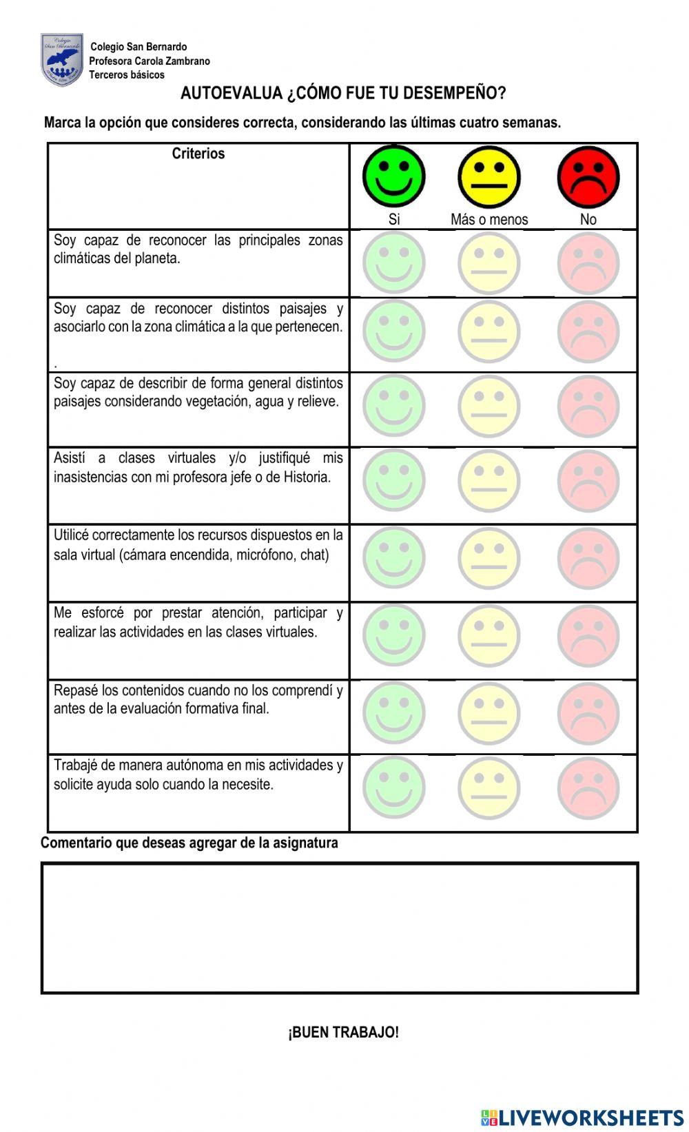 Evaluación Formativa zonas climaticas