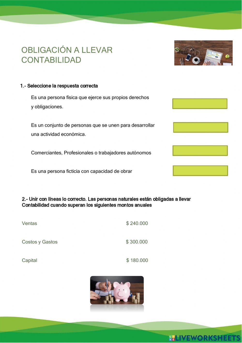Obligación a llevar Contabilidad