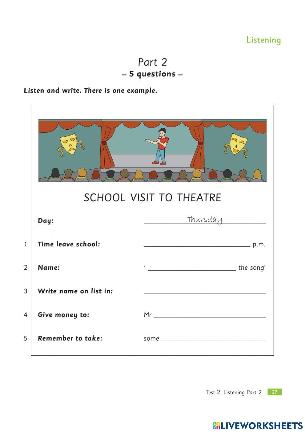 Flyers Practice Tests Plus - Test 2 - Listening