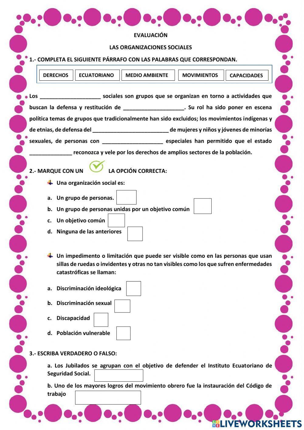 Organizaciones sociales