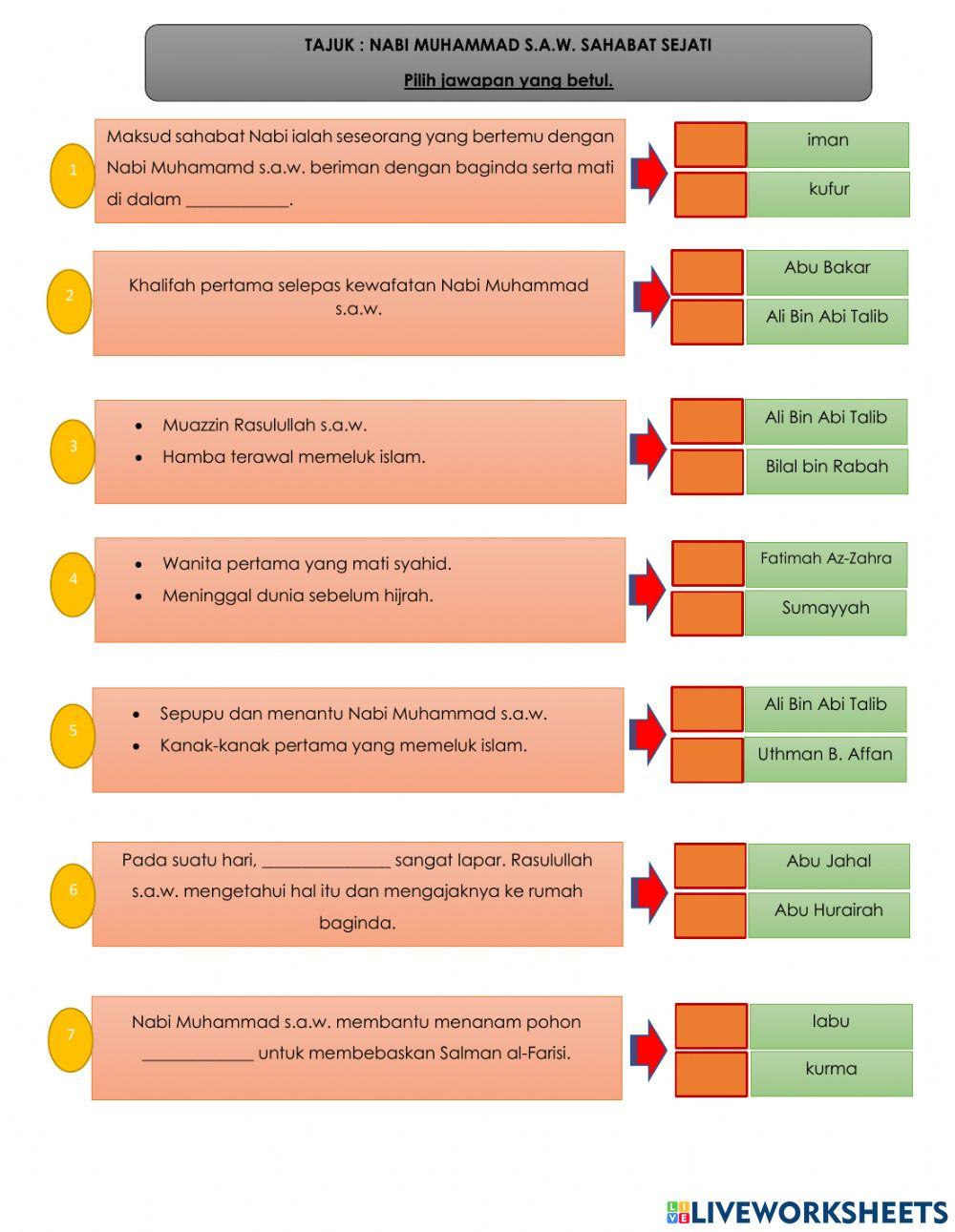 Nabi Muhammad s.a.w. Sahabat Sejati