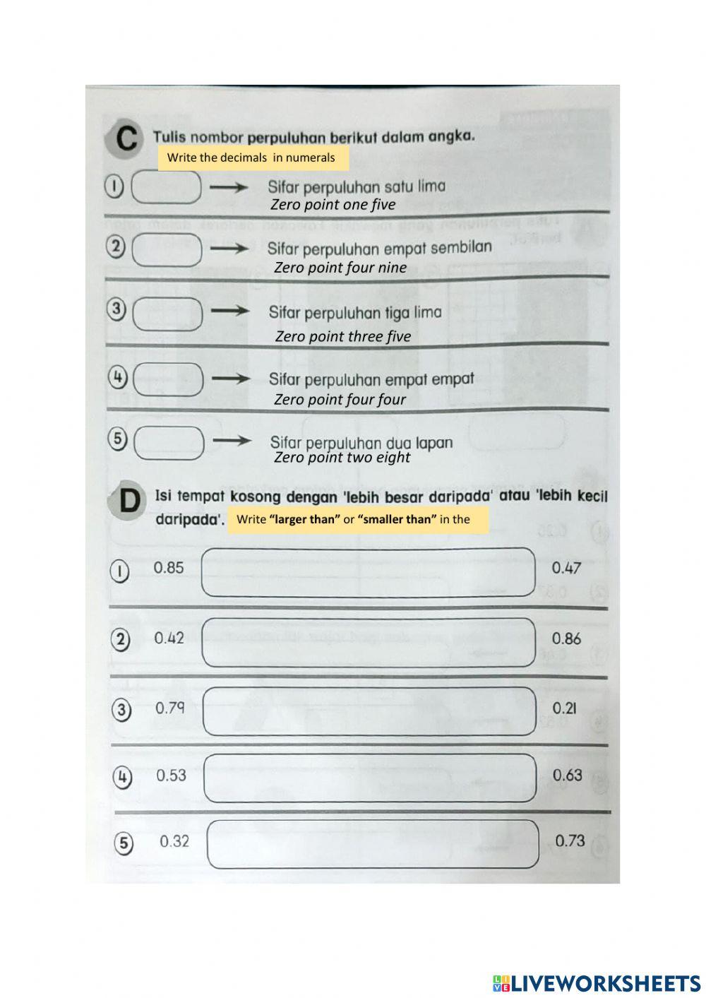 Decimals - perpuluhan