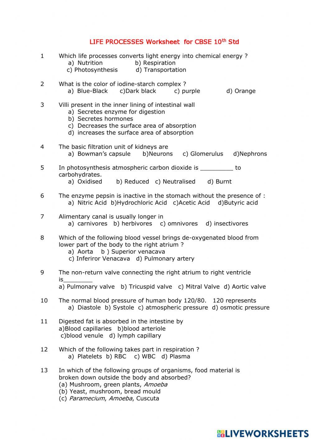 1137315 life processes mcq srini62 liveworksheets