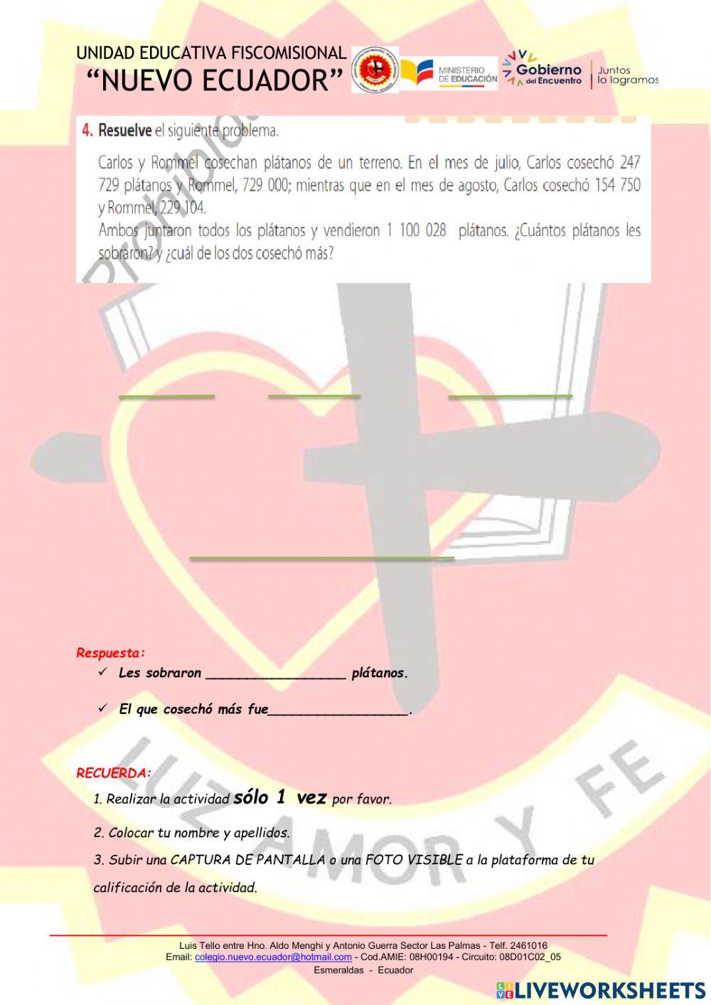 Operaciones con números naturales