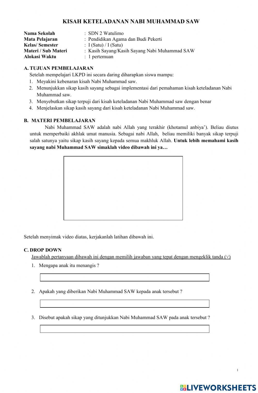 Kisah teladan nabi Muhammad SAW