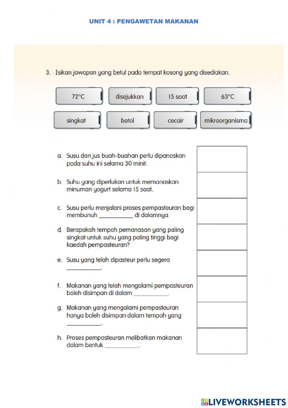 Unit 4 : pengawetan makanan