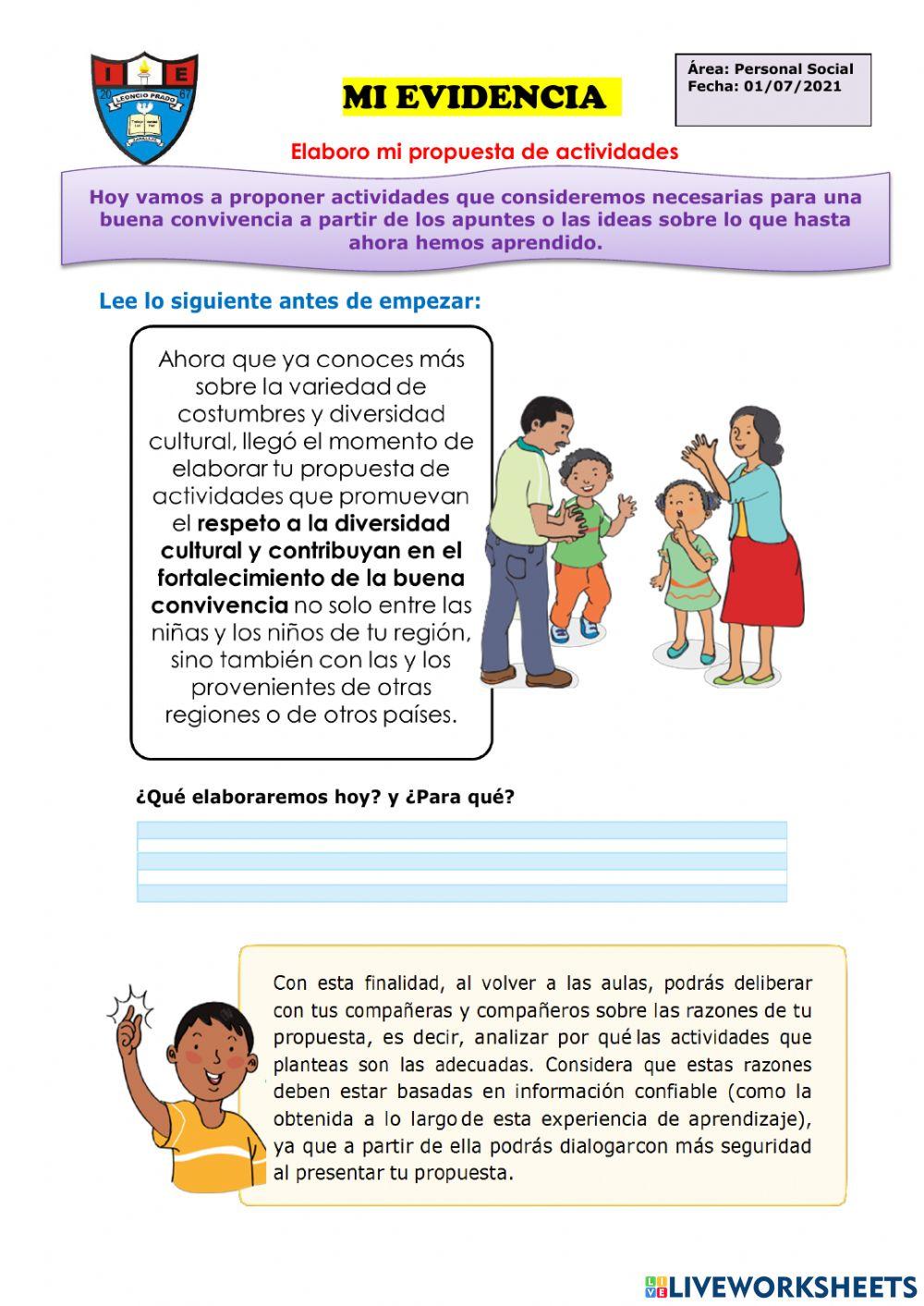 Elaboro mi propuesta de actividades