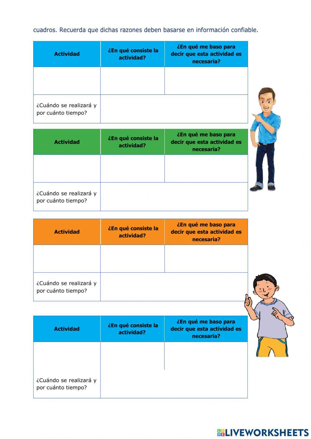 Elaboro mi propuesta de actividades