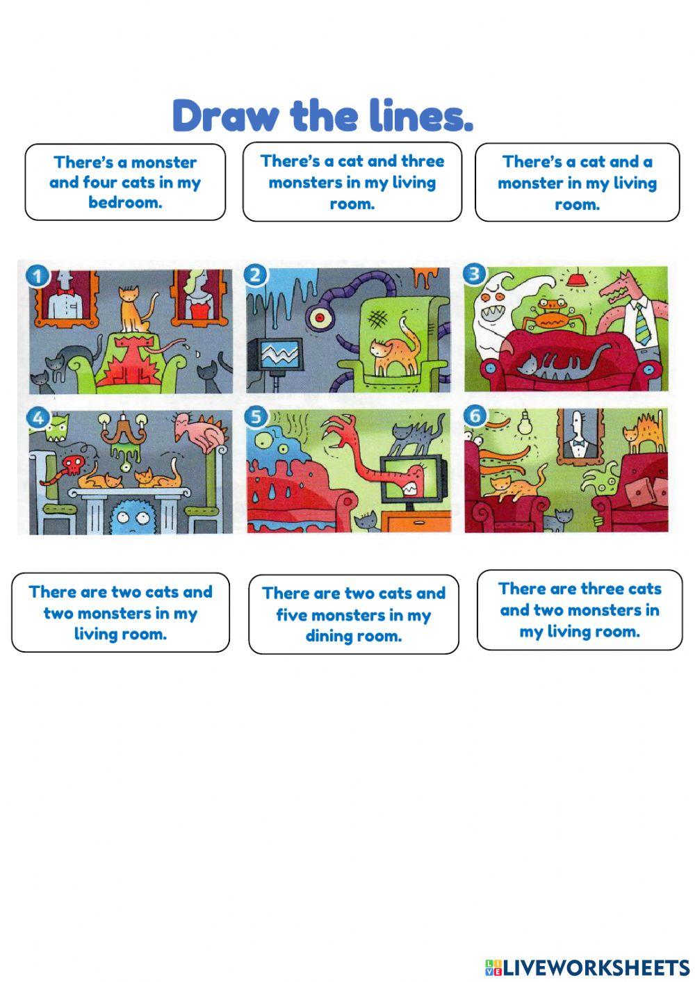 Worksheet for Super Minds pg 71 There is and There Are- Unit 6 The Old House Grammar Focus