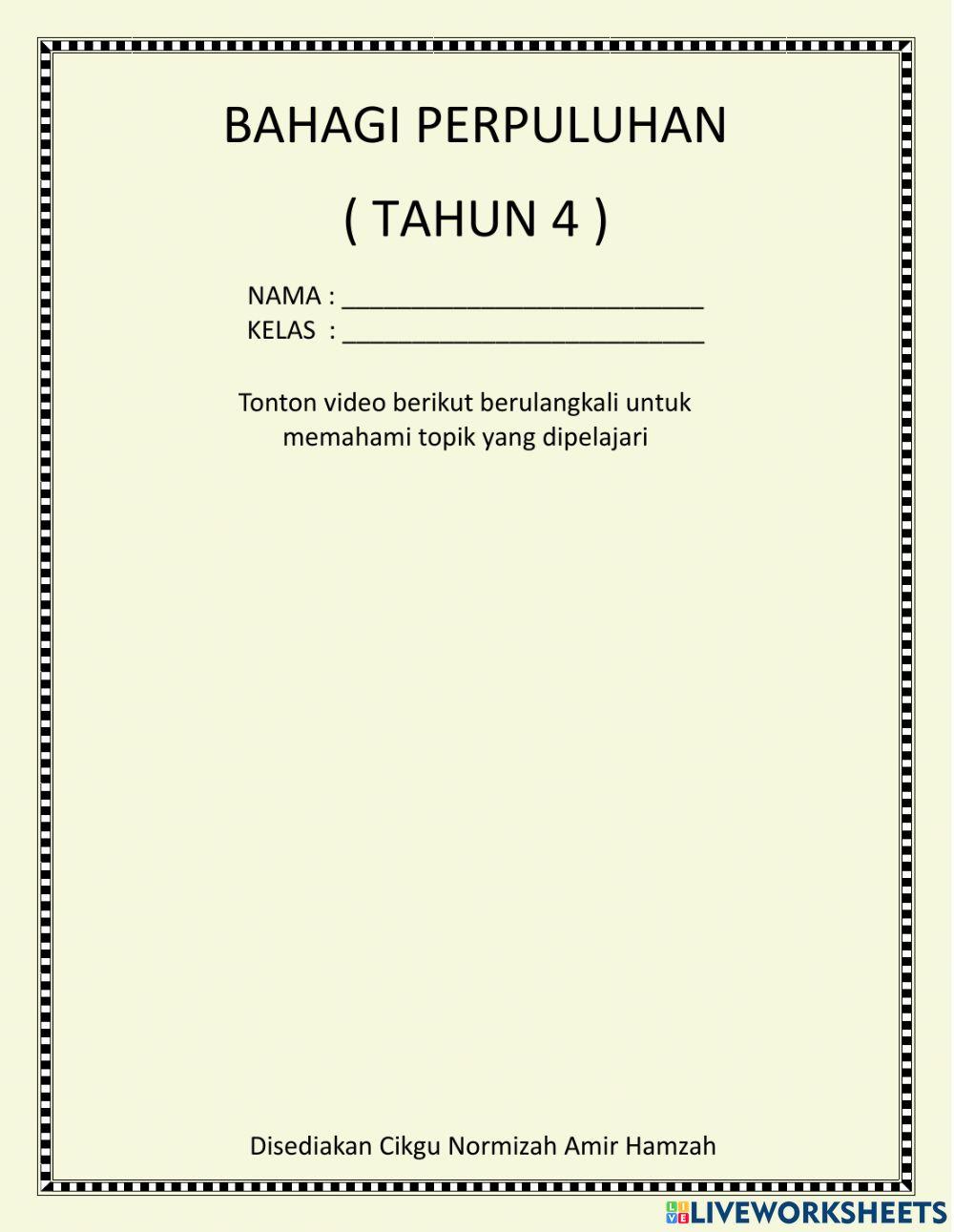 Matematik Tahun 4 Matematik Tahun 4
