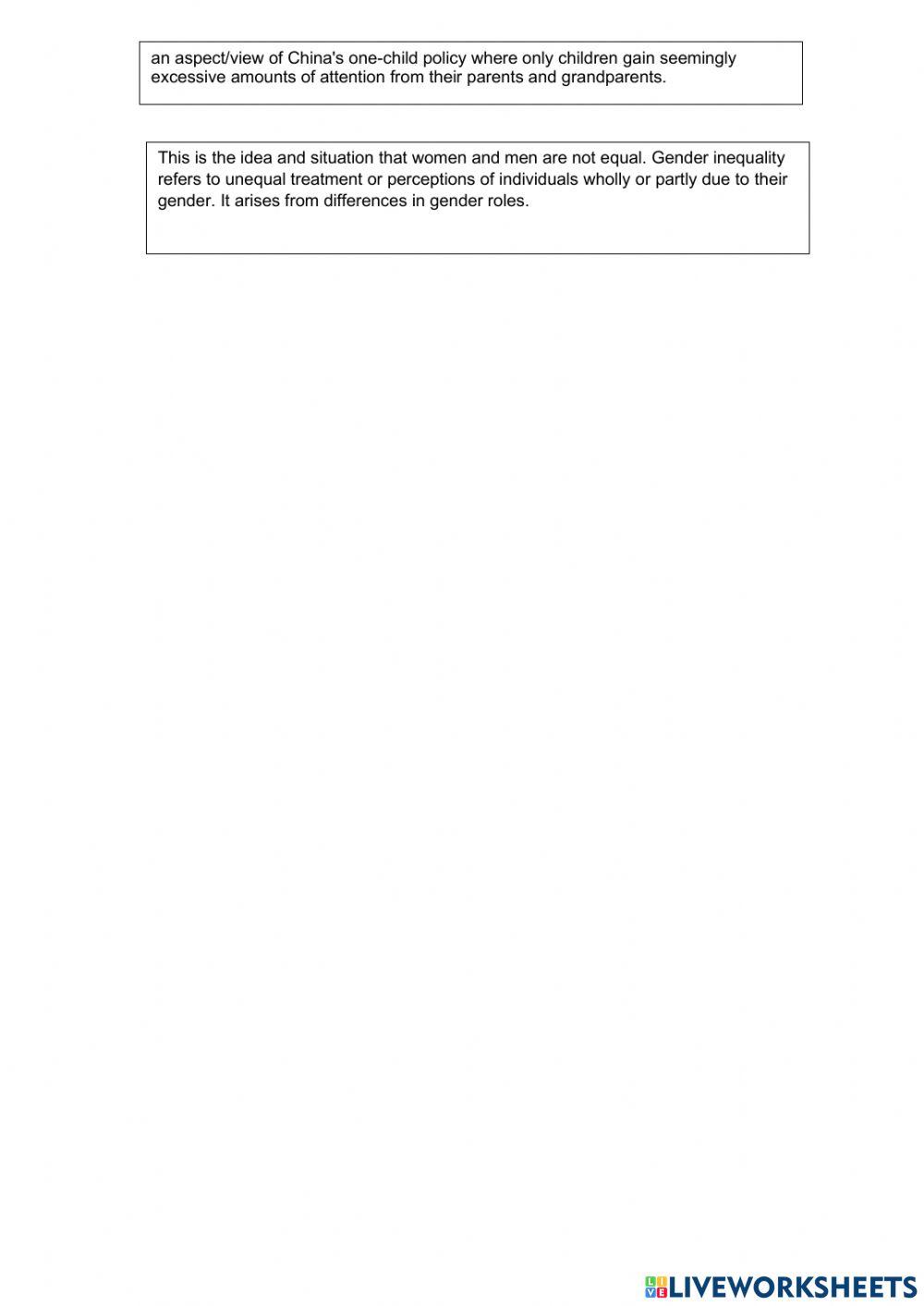 Demographic Change - Important Key Words