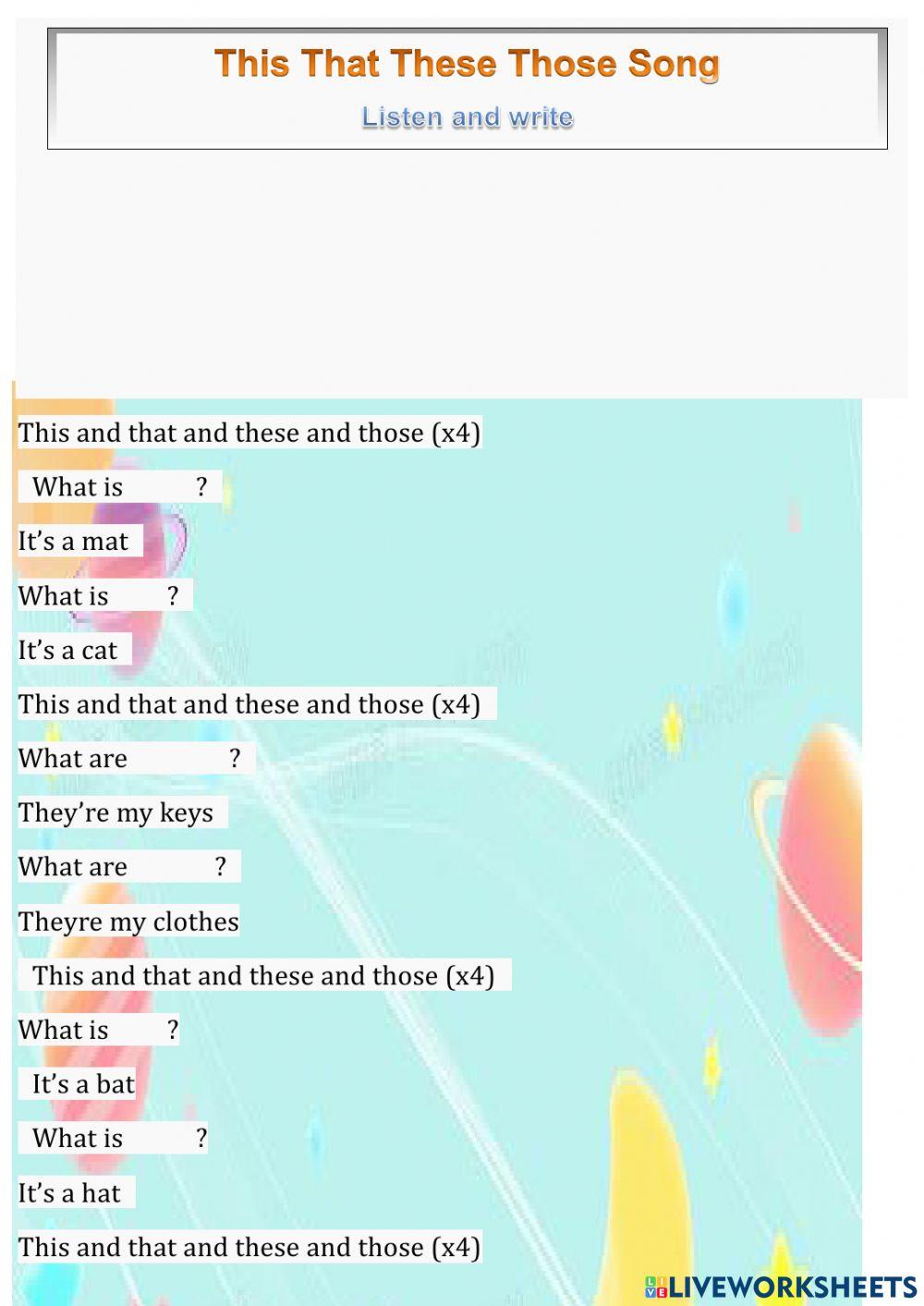 This that these those