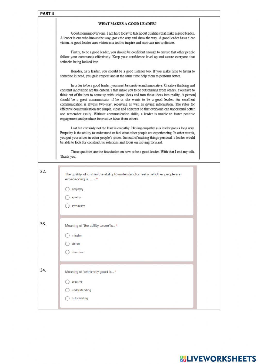 Form 2 english assessment 2021 (part 2)