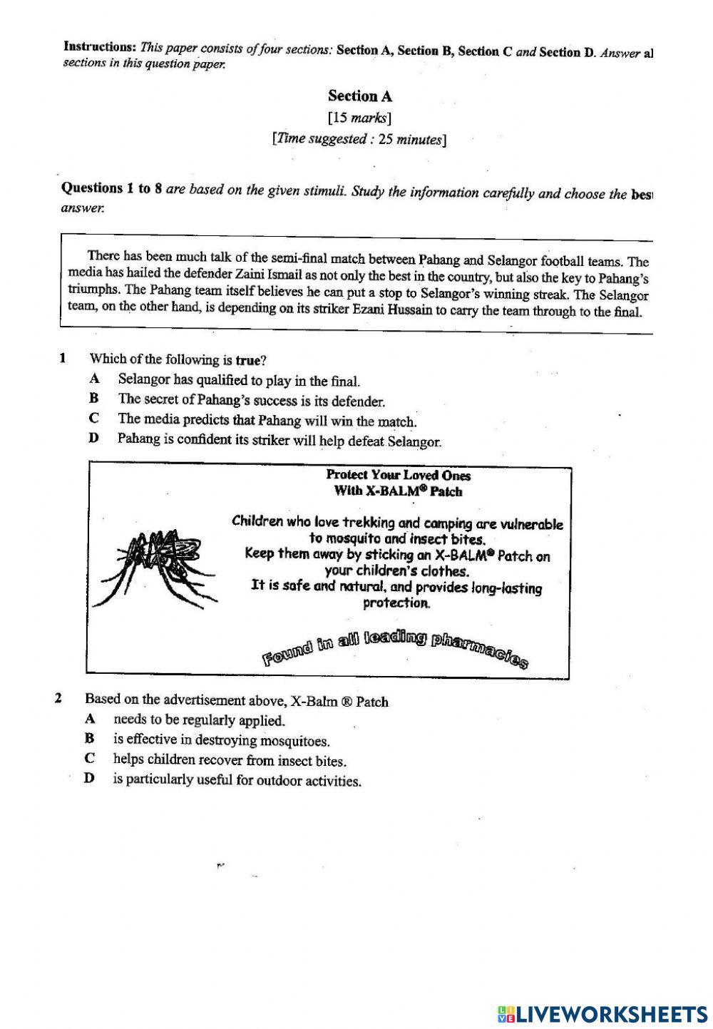 SPM Module Paper 1 (Part 1) Set 5