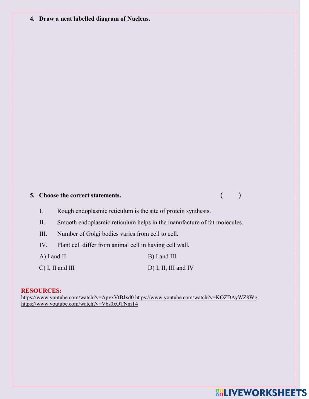 Cell - structure and functions