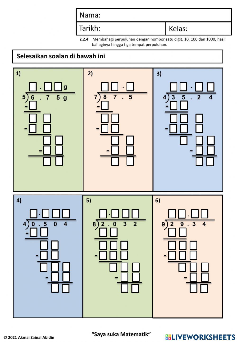 2.2.4 Bahagi Perpuluhan