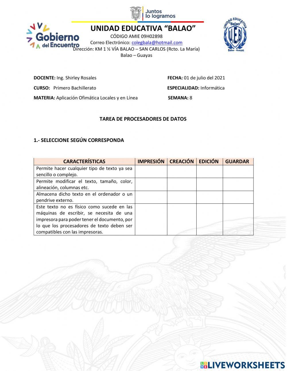 Procesadores de Texto