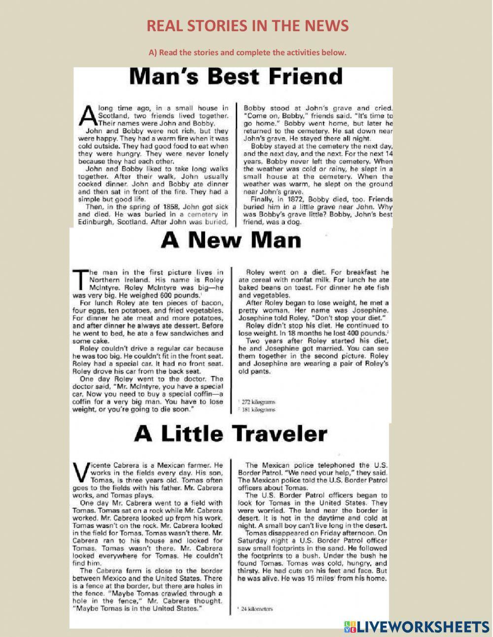 Real stories in the news